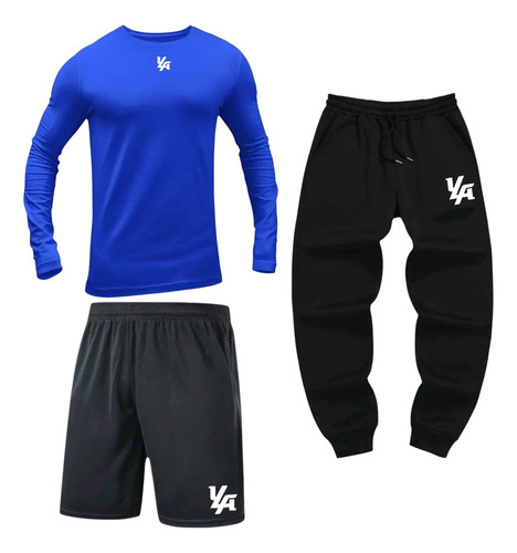 Paquete De 3 Piezas De Ejercicio Pants, Manga Larga Y Shorts