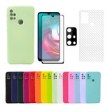 Capa Case Capinha Veludo Para Moto G10 G20 G30 + 3 Película 