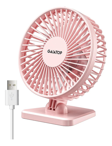 Ventilador Portatil P/escritorio P/carga Usb- Rosa 