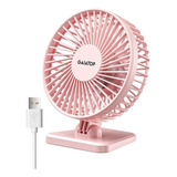 Ventilador Portatil P/escritorio P/carga Usb- Rosa 