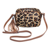 Bolsa Feminina Transversal Animal Print  Onça 100% Couro Top