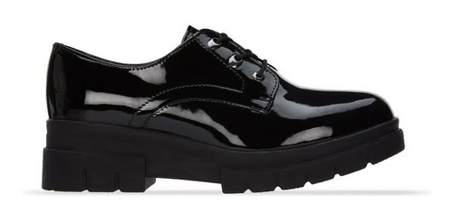  Zapato Andrea Mujer Flat Oxford Negro Vino Casual 2799643