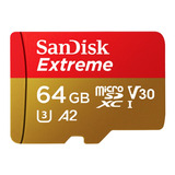 Memória Micro Sd Sandisk 64gb Extreme U3 C10 A2 V30 4k