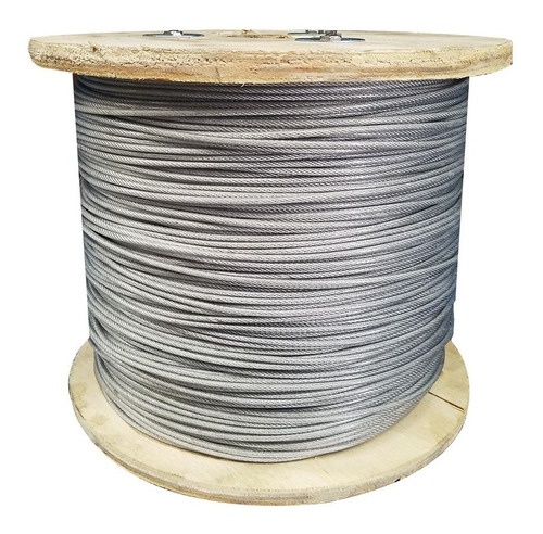 Cable Guaya En Acero Galvanizado De 1/8 Yute 6x7 100 Mts