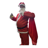 Roupa Papai Noel + Barba + Luva+ Óculos +saco Fantasia