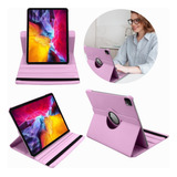 Funda Giratoria Para iPad Pro 12.9 4 Gen 2021 A2378 Carpeta Color Rosa