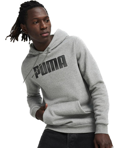 Sudadera Puma Origina Hoodie Hombre Casual Deportiva Gris