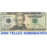 Estados Unidos 20 Dolares Reposicion Año 2009 Mb Palermo