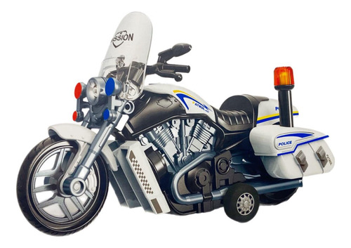 3 Motos Shopper Policía De Fricción Con Luces Y Sonido