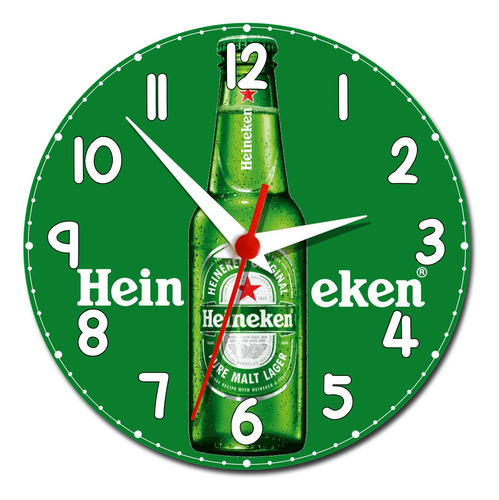 Relógio De Parede Heineken Decoração Churrasco Adega Bar