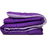 Acolchado Fidelna A15 Lisos 1 1/2 Plaza Diseño Liso Color Violeta Y Lila De 165cm X 235cm