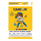 Bloco Criativo Colorido Canson 80g - 32 Folhas A4 - 8 Cores