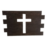 Cruz De Madera, Cuadro De Pared Artesanal. Vintage 90x135 Cm