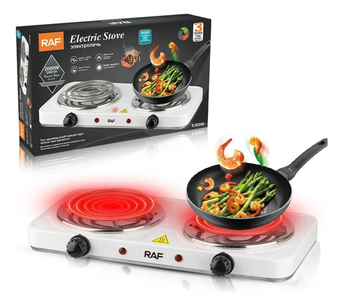 Cocina Hornilla Eléctrica Portátil Marca Raf R.8020b 2000w