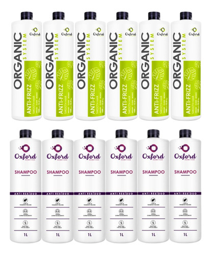 6 Progressivas Organic Anti-frizz Free Formol + 6 Shampoo 