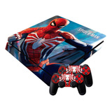 Skin Ps4 Slim Spider-man Para Consola Mando Barlights