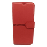 Funda Tipo Cartera Compatible Con Samsung Galaxy J7 Metal J710, Color Rojo