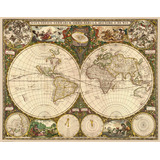 Cuadro Decorativo Mapa Del Mundo 1660