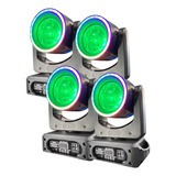 4 Mini Moving Head Globo Rgbw 100w + Borda Led