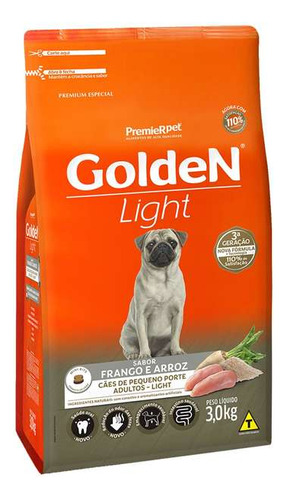 Ração Golden Light Adultos Frango Mini Bits 3kg