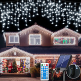 Luces Solares De Carambano De Navidad, 506 Led, Cortina Cone