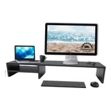 Suporte Para 2 Monitores Mesa Elevado Home Office Prateleira