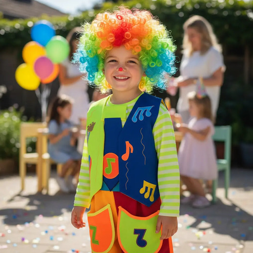 Disfraz Payaso De Circo Payasito Niño Multicolor
