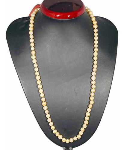 Collar Perlas Cultivadas Akoya Doradas Genuinas 7-8mm 65cm L