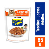 Alimento Húmedo Gato Master Cat Trocitos Jugosos Salmón 85 G