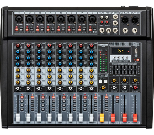 Onax Pro Hs8 Consola Mixer Audio Interface Fx Bt Usb Eq +48