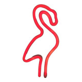 Decor Neon Flamingo Luz Pilha Luminária Decoração Vermelho