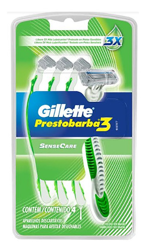 Máquina Afeitar Gillette Prestobarba3 Sensecare 4 Unidades