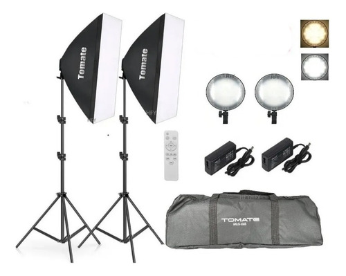 Kit Estúdio Led Softbox Dimmer Controle Remoto + Bolsa 110v/220v