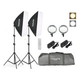 Kit Estúdio Led Softbox Dimmer Controle Remoto + Bolsa 110v/220v