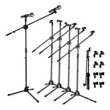 4pz Pedestal Soporte De Micrófono Stand Kit Para 8 Micrófono