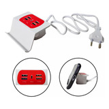 Hub Usb Alargador Enchufe 220v 4 Puertos Usb 1 Tipo C 3.1a