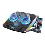 Base Cooler 6 Ventiladores Enfriador Notebook Lcd Luz Rgb