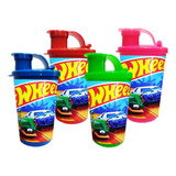 Vaso Pitillo Sorpresa Hot Wheels X 12 Termo Fiesta Infantil