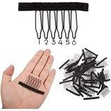 Wig Combs 60 Pcs Black Big Stainless Steel Wig Combs For