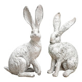 2x Figuritas De Animales, Estatuas De Resina De Conejo Para