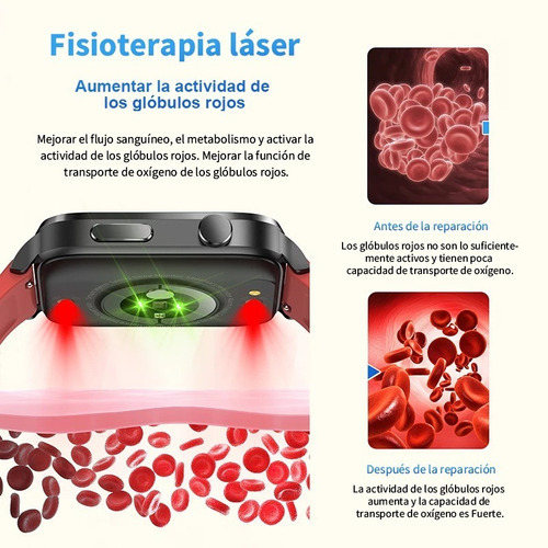 Reloj Inteligente Glucosa Ecg Salud Presión Arterial Hombre