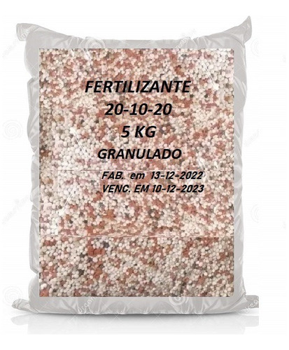 Adubo Fertilizante Granulado 20-10-20 5kg.  Fruteira Gramado