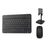  Teclado E Mouse Bluetooth + Suporte Cel/tablet Kit Completo