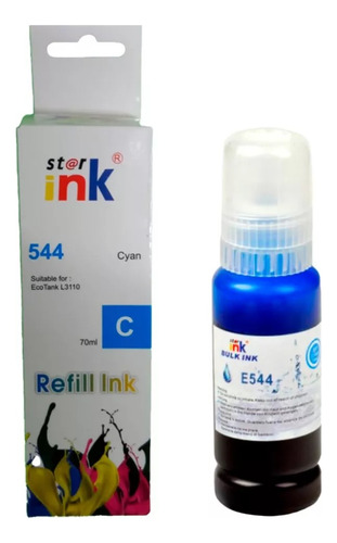  Tinta T544 Compatible Para Espson L3150 L3250 L5190 Cian