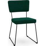 Cadeira Estofada Base Em Aço Allana Bouclê Verde
