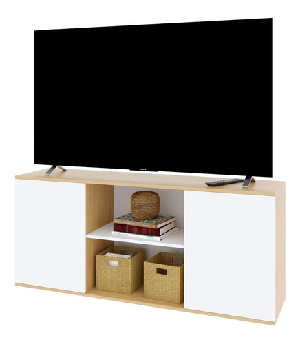 Rack Mesa Para Led Tv Melamina Texturada Moderno Minimalista