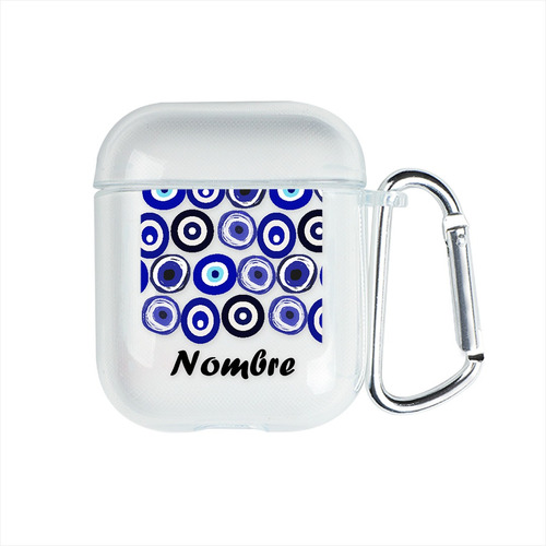 Funda Para AirPods Personalizada Con Nombre Ojo Turco Pincel