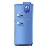 Retro Mini Fridge With Freezer, Mini Refrigerator With Freez