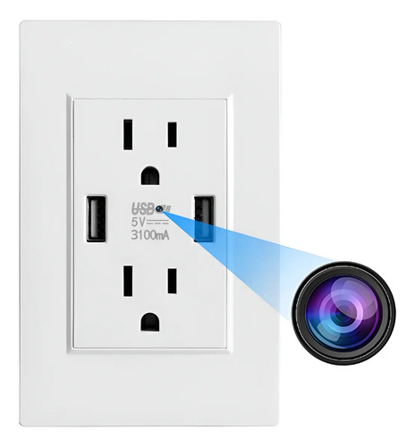 Camara Espia Contacto De Pared Wifi 1080p Vigilancia Oculta