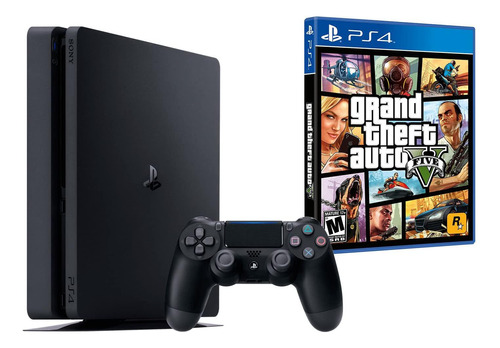 Sony Playstation 4 Slim 1 Tb Com 2 Controles 1 Jogo 